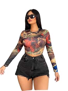 トップス TAUPE GRAPHICAL OVER PRINT MESH TEE Graphic Mesh Tops | Windsor